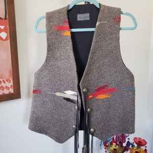 Vintage 100% Wool Southwestern Vest Krista Koeppe